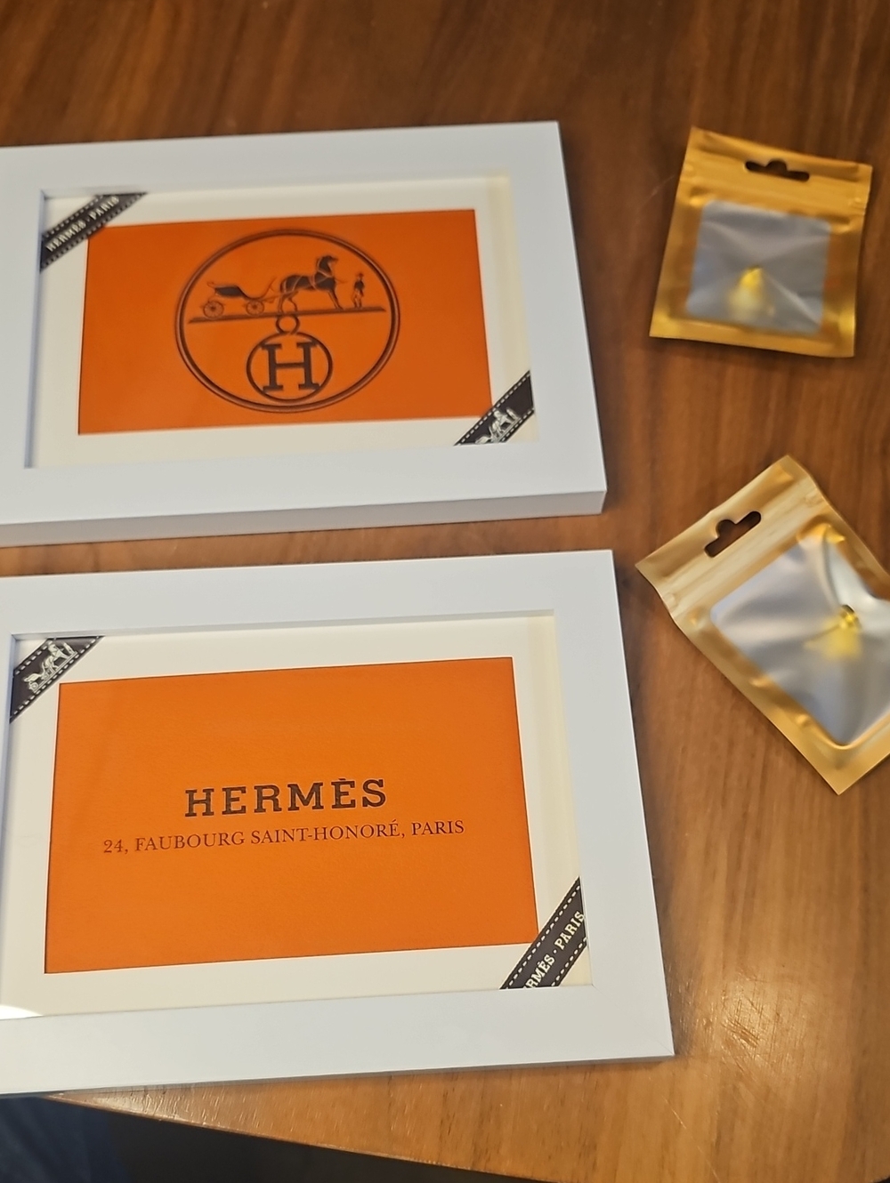 Hermes Gift Bag And Ribbon Framed